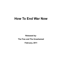 How to End War Now cover