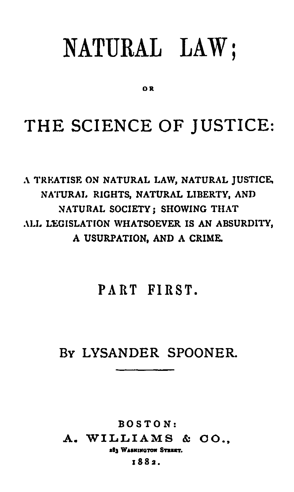 Natural Law; or The Science of Justice cover