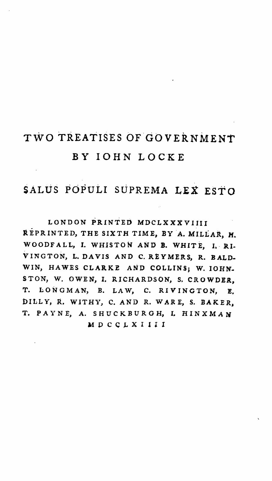 Two Treatises of Government cover
