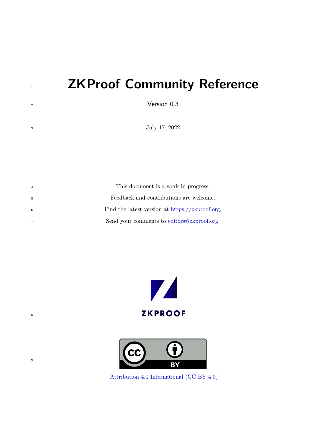 ZKProof Community Reference cover