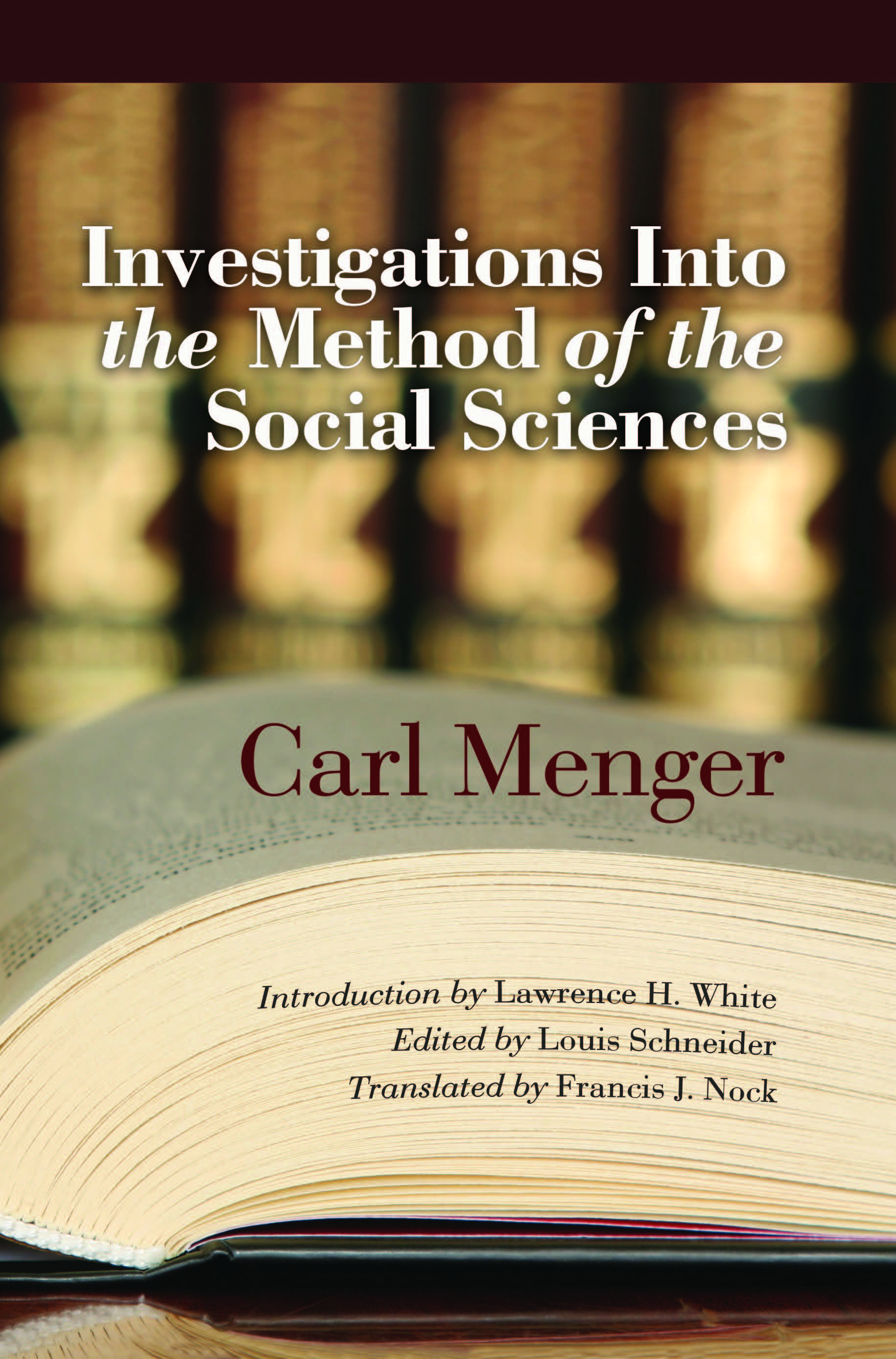 Investigations into the Method of the Social Sciences cover